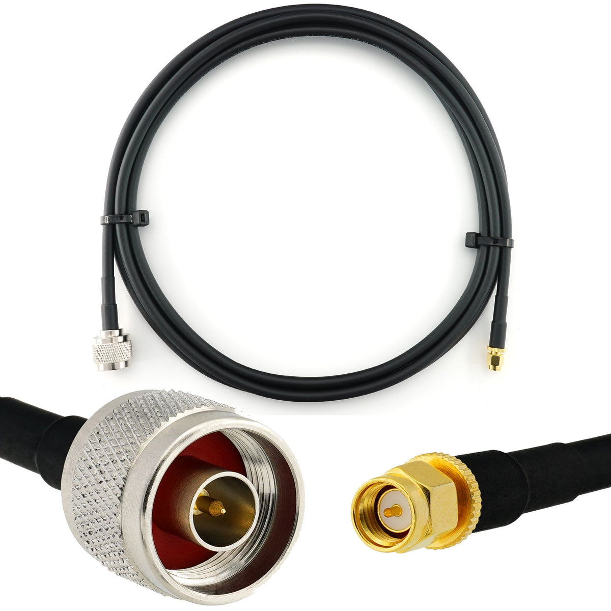 Rangeful SMA Male to N Male 1m Coaxial Cable — HF240 (LMR240 equivalent) HF240-NM-SM-1