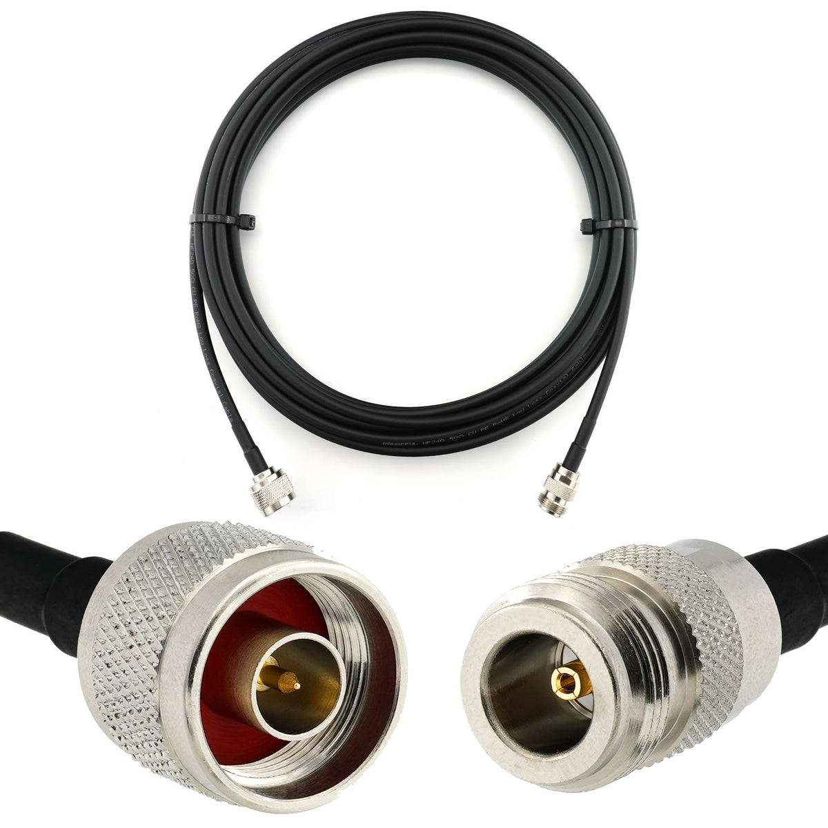 Rangeful N Male to N Female 10m Coaxial Cable — HF240 (LMR240 equivalent) HF240-NM-NF-10