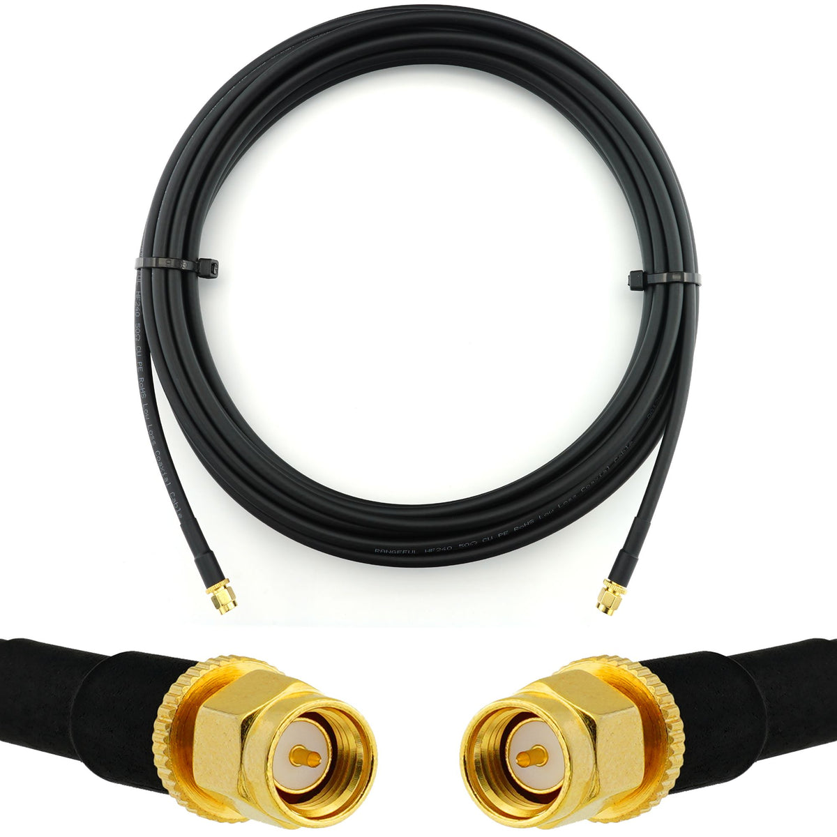 Rangeful SMA Male to SMA Male 7m Coaxial Cable — HF240 (LMR240 equivalent) HF240-SM-SM-7
