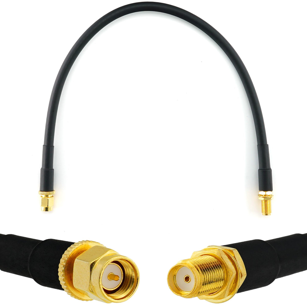 Rangeful SMA Male to SMA Female 30cm Coaxial Cable — HF240 (LMR240 equivalent) HF240-SM-SF-0.3