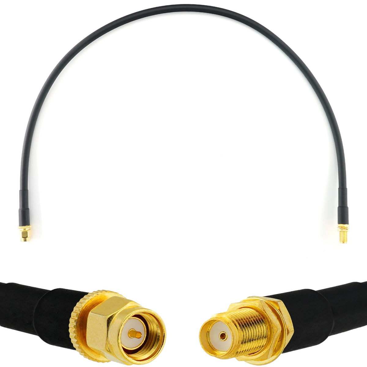 Rangeful SMA Male to SMA Female 50cm Coaxial Cable — HF240 (LMR240 equivalent) HF240-SM-SF-0.5