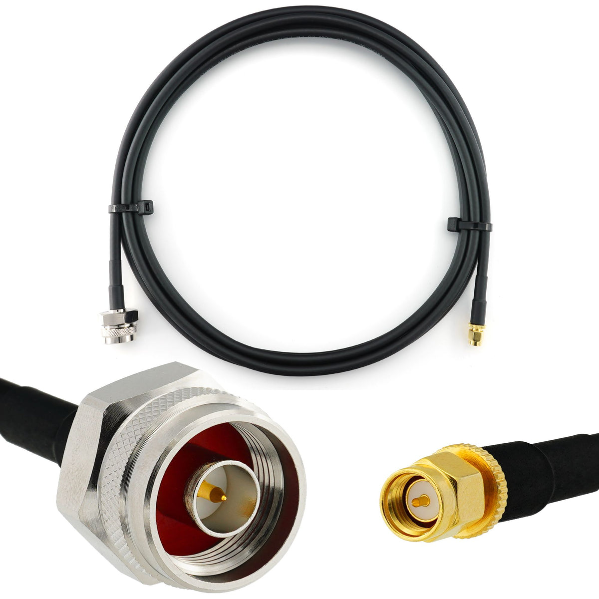 Rangeful SMA Male to N Male Hex 3m Coaxial Cable — HF240 (LMR240 equivalent) HF240-NMH-SM-3