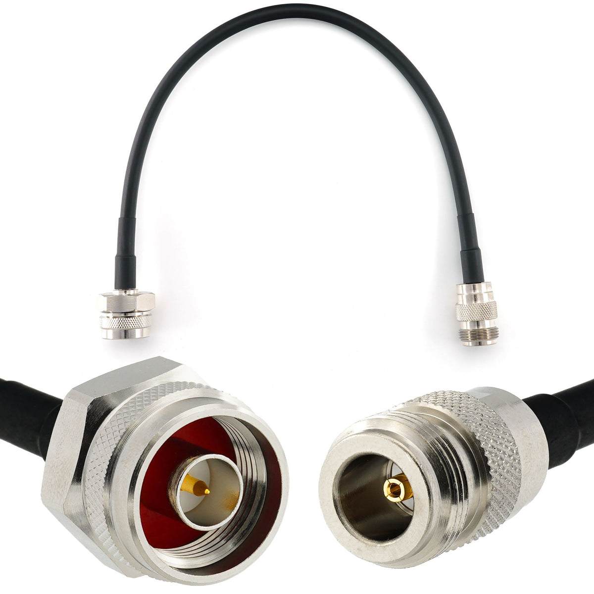 Rangeful N Male Hex to N Female 30cm Coaxial Cable — HF240 (LMR240 equivalent) HF240-NMH-NF-0.3