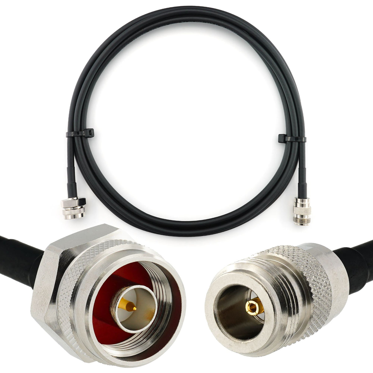 Rangeful N Male Hex to N Female 2m Coaxial Cable — HF240 (LMR240 equivalent) HF240-NMH-NF-2