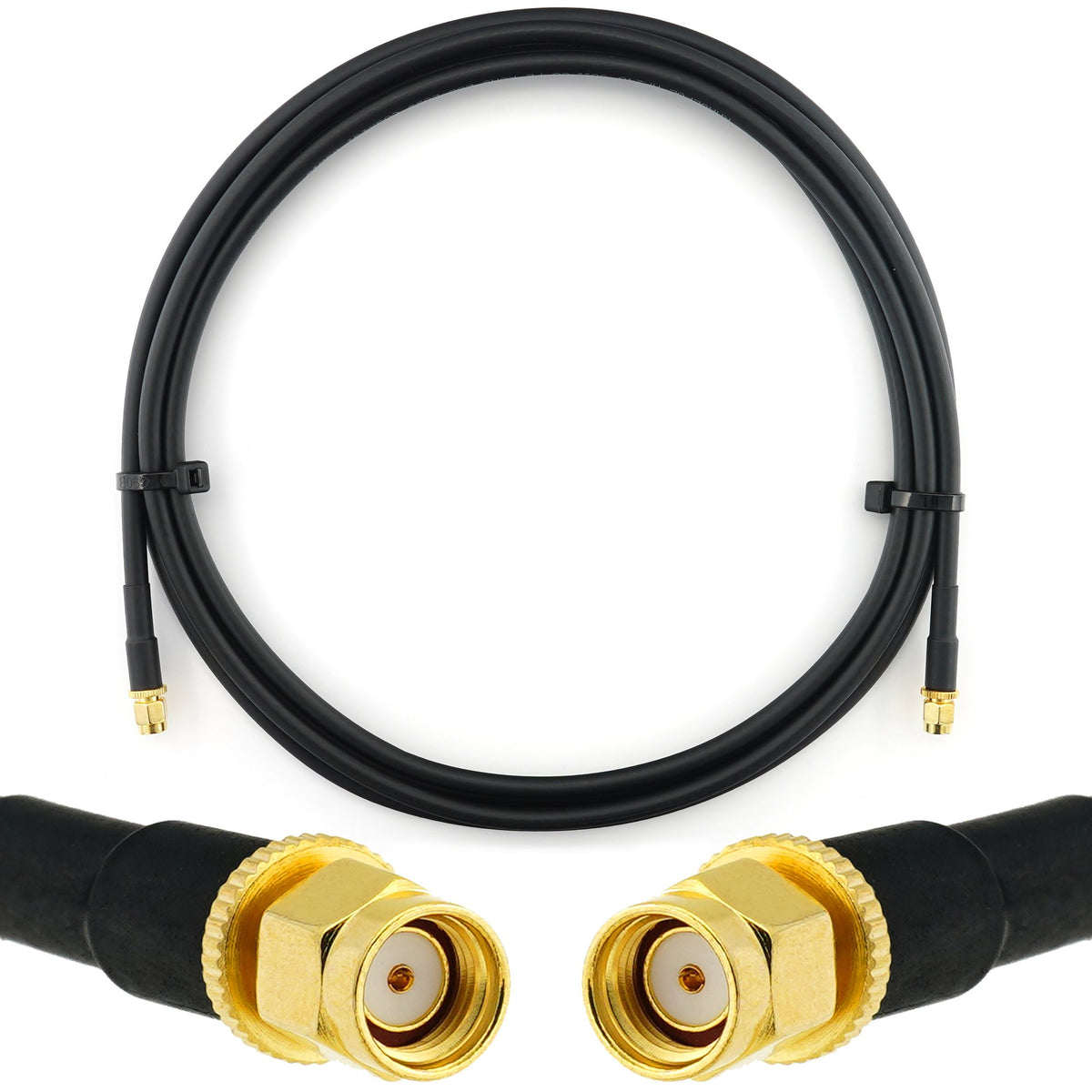Rangeful RP-SMA Male to RP-SMA Male 2m Coaxial Cable — HF240 (LMR240 equivalent) HF240-RPSM-RPSM-2