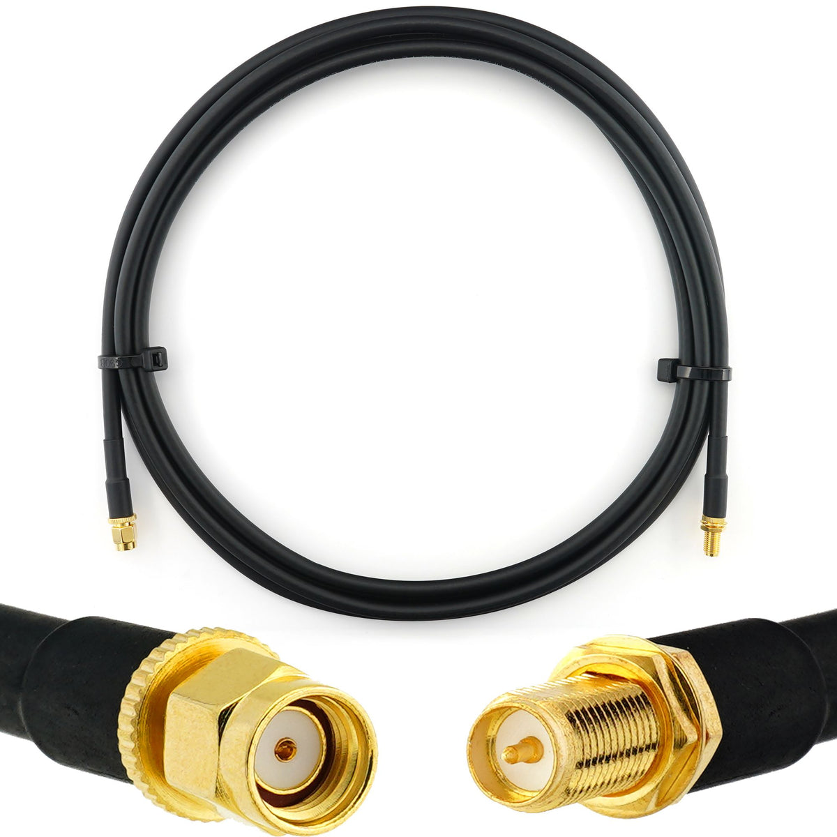 Rangeful RP-SMA Male to RP-SMA Female 2m Coaxial Cable — HF240 (LMR240 equivalent) HF240-RPSM-RPSF-2