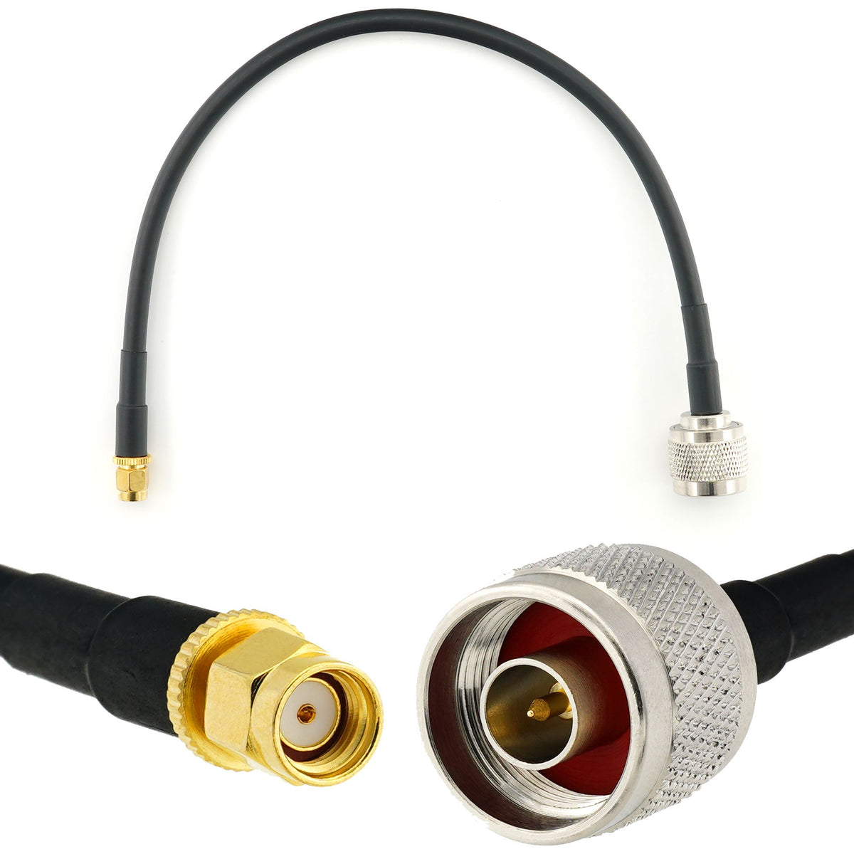 Rangeful RP-SMA Male to N Male 30cm Coaxial Cable — HF240 (LMR240 equivalent) HF240-RPSM-NM-0.3