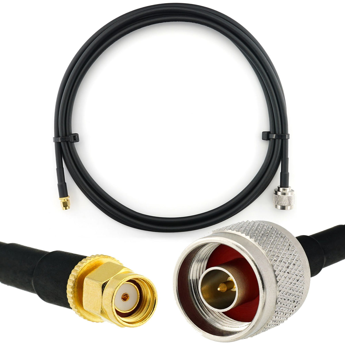 Rangeful RP-SMA Male to N Male 2m Coaxial Cable — HF240 (LMR240 equivalent) HF240-RPSM-NM-2