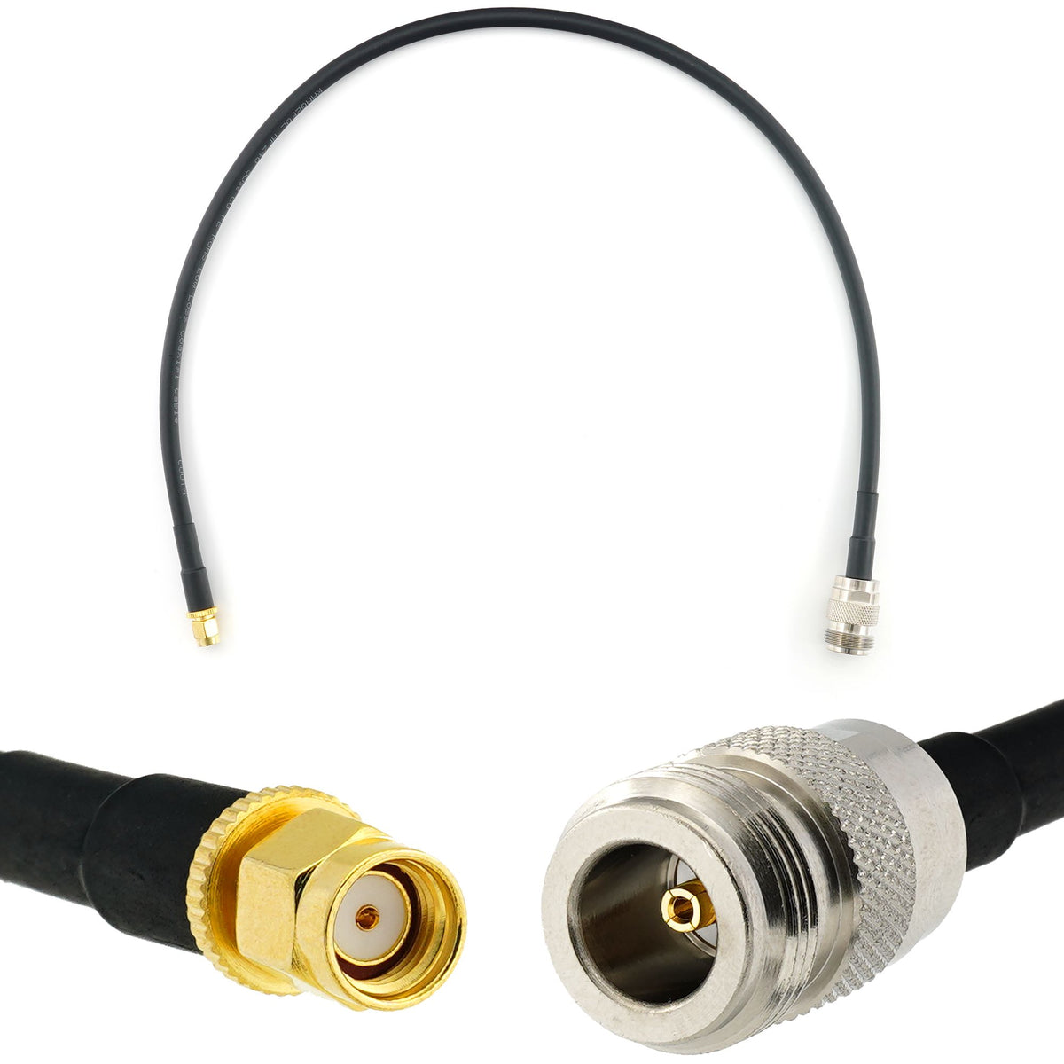 Rangeful RP-SMA Male to N Female 50cm Coaxial Cable — HF240 (LMR240 equivalent) HF240-RPSM-NF-0.5