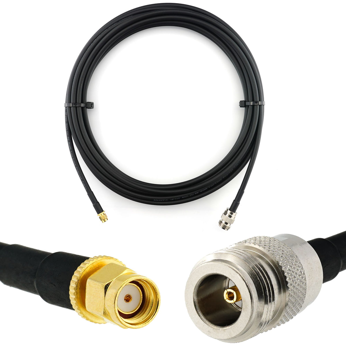 Rangeful RP-SMA Male to N Female 7m Coaxial Cable — HF240 (LMR240 equivalent) HF240-RPSM-NF-7