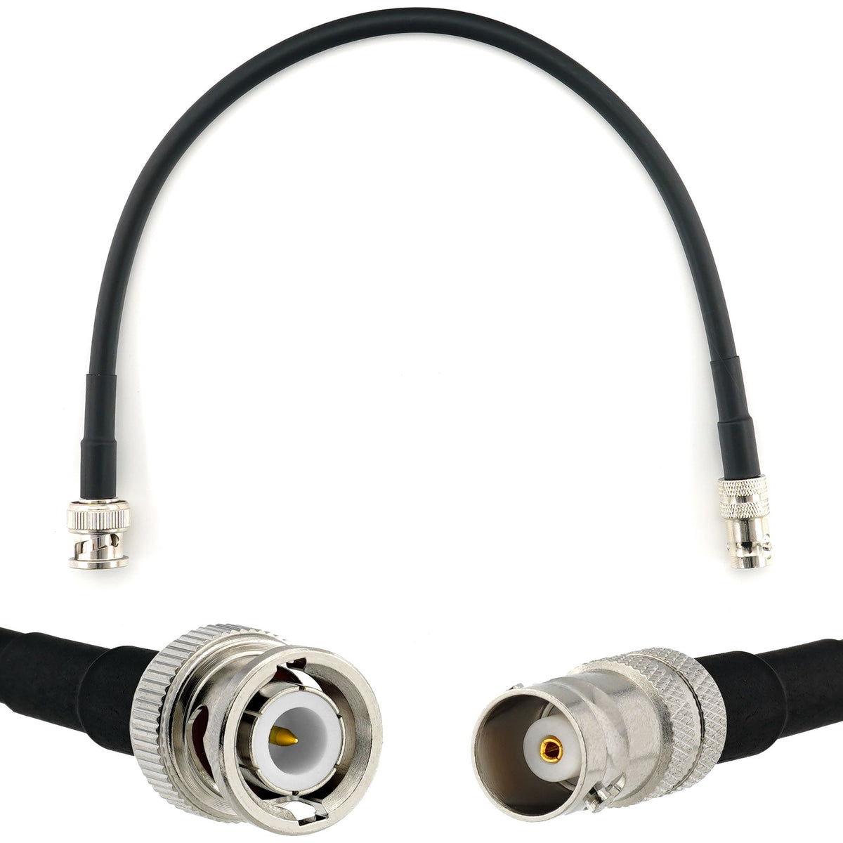 Rangeful BNC Male to BNC Female 30cm Coaxial Cable — HF240 (LMR240 equivalent) HF240-BNCM-BNCF-0.3