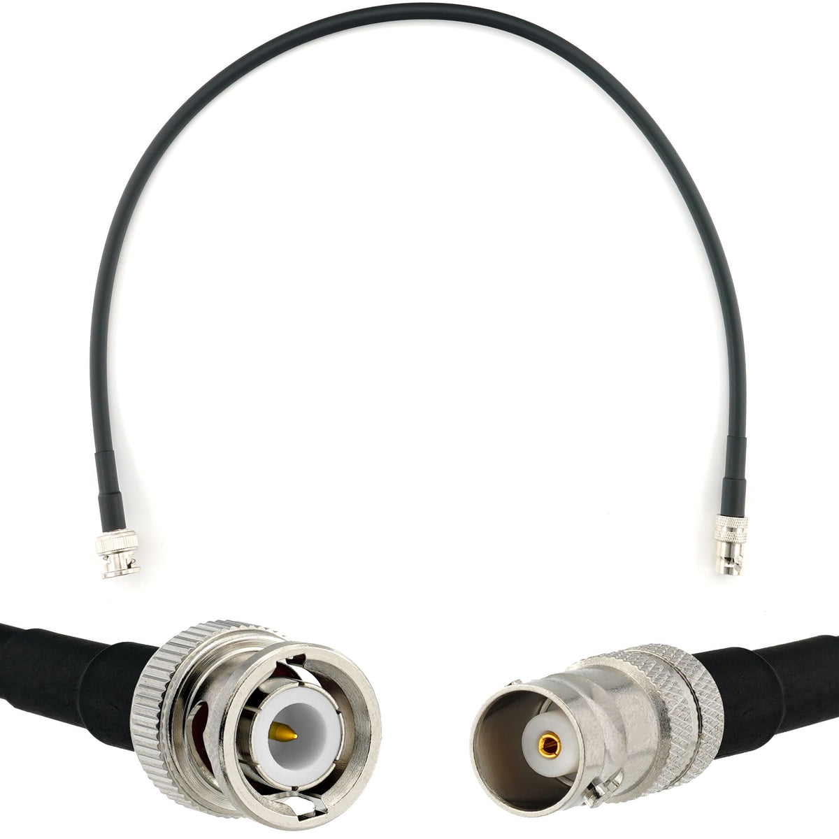 Rangeful BNC Male to BNC Female 50cm Coaxial Cable — HF240 (LMR240 equivalent) HF240-BNCM-BNCF-0.5