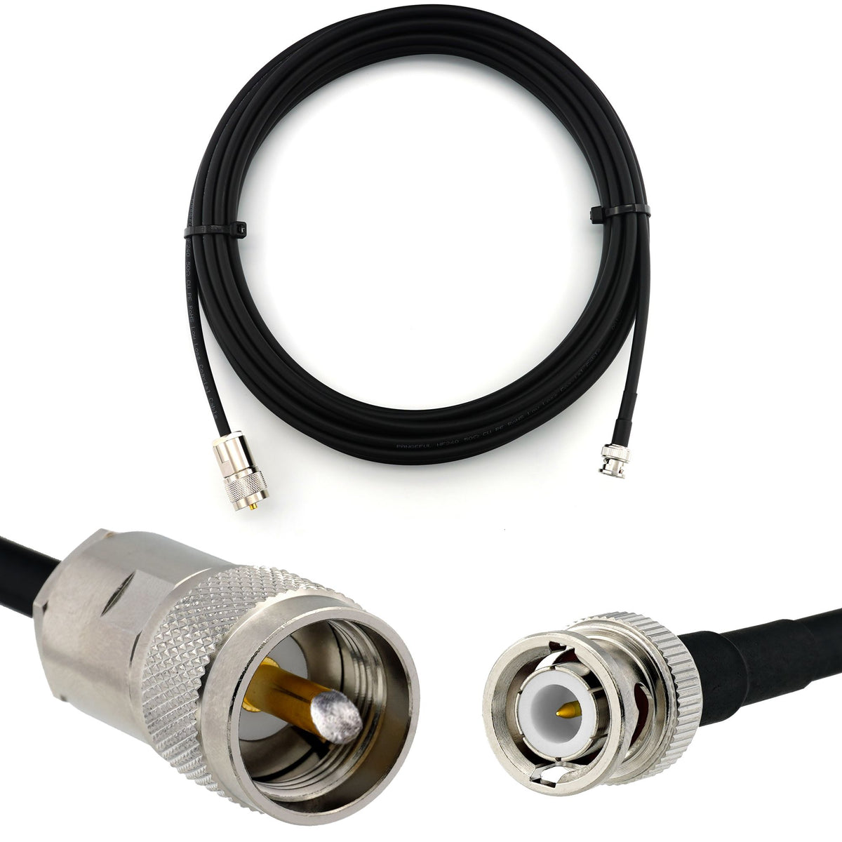 Rangeful BNC Male to PL259 15m UHF Coaxial Cable — HF240 (LMR240 equivalent) HF240-BNCM-PL-15