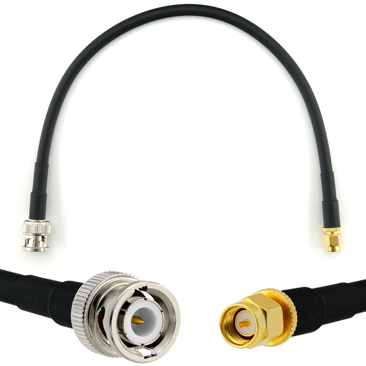 Rangeful BNC Male to SMA Male 30cm Coaxial Cable — HF240 (LMR240 equivalent) HF240-BNCM-SM-0.3