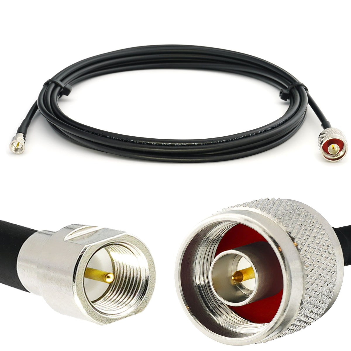 Rangeful FME Male to N Male 50cm RG58/U Coaxial Cable RG58-FMEM-NM-0.5