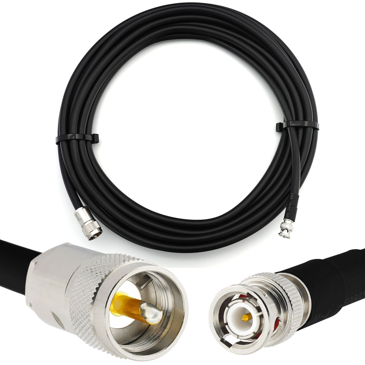 Rangeful BNC Male to PL259 12m UHF CB Flexible Coaxial Cable — LMR400 UF UltraFlex equivalent HF400-BNCM-PL-12