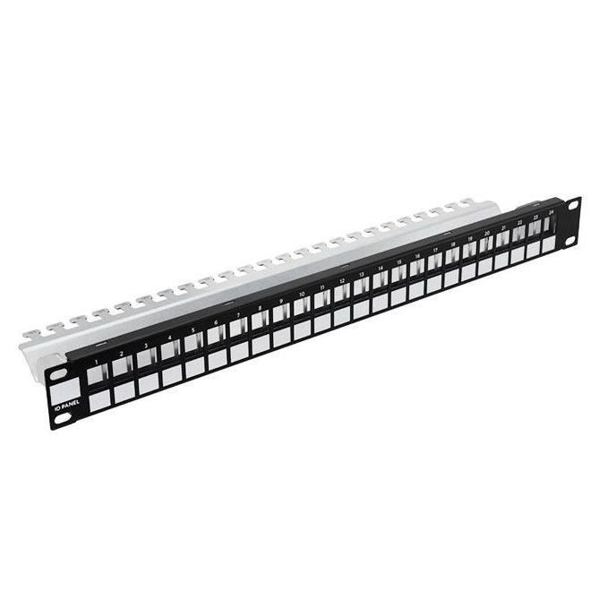 Stalflex Modular patch panel 24-Port 19" 1U Black PPM19-1U-24P-B