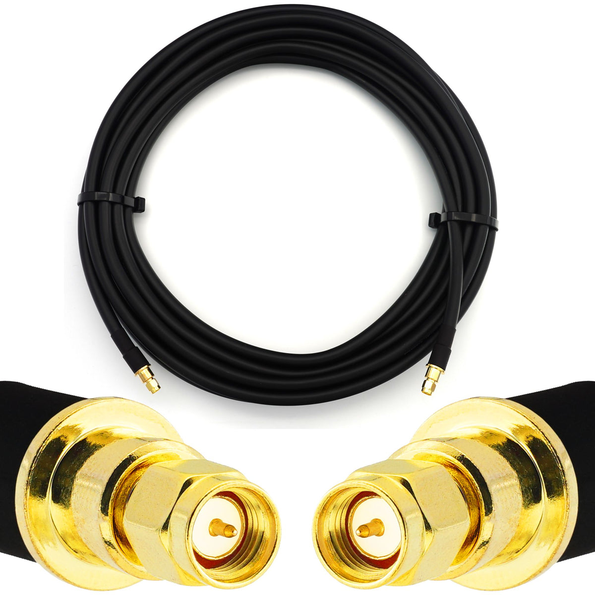 Rangeful SMA Male to SMA Male 15m Flexible Coaxial Cable — LMR400 UF UltraFlex equivalent HF400-SM-SM-15