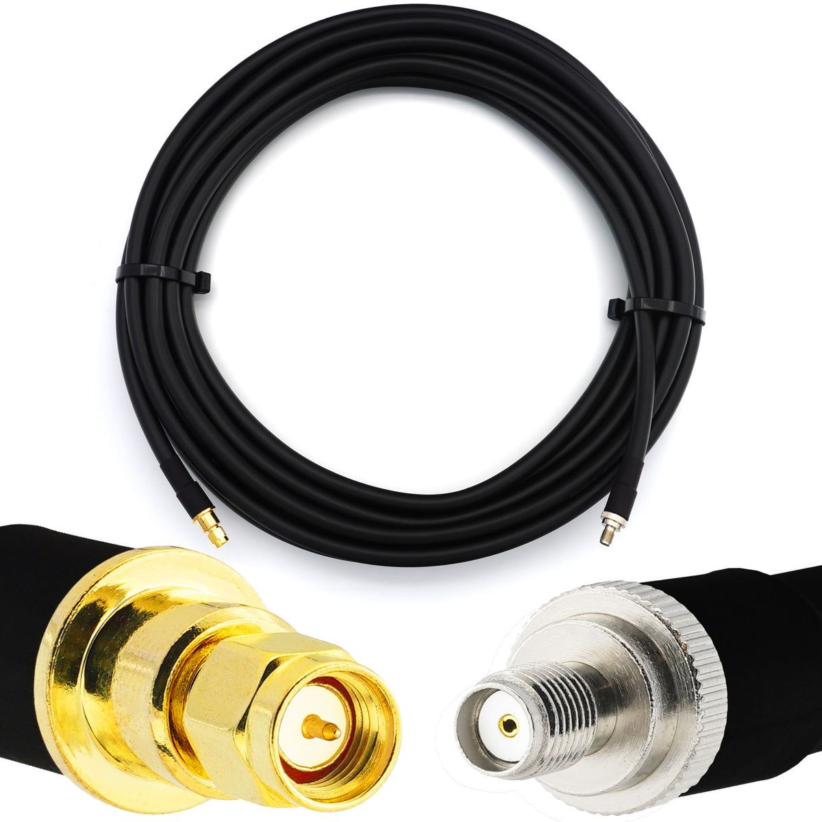 Rangeful SMA Male to SMA Female 12m Flexible Coaxial Cable — LMR400 UF UltraFlex equivalent HF400-SM-SF-12