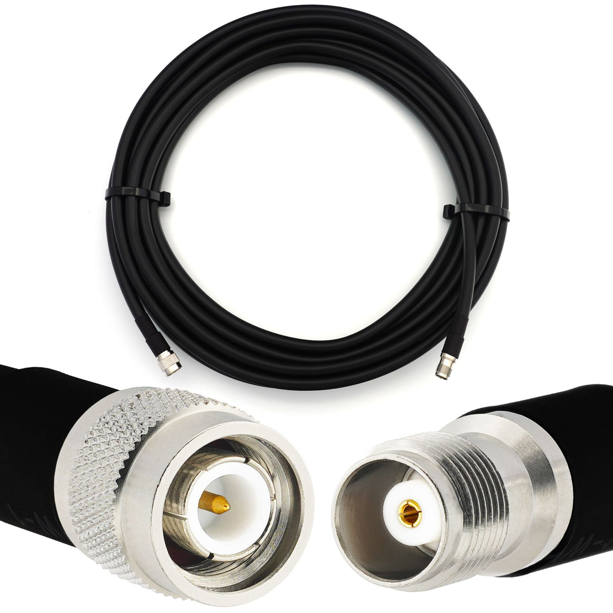 Rangeful TNC Male to TNC Female 30m Flexible Coaxial Cable — LMR400 UF UltraFlex equivalent HF400-TNCM-TNCF-30