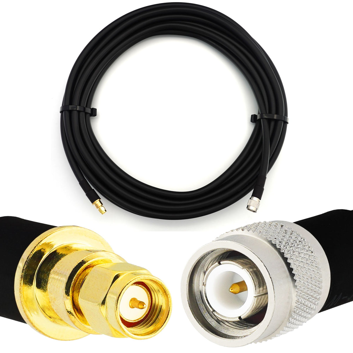 Rangeful TNC Male to SMA Male 25m Flexible Coaxial Cable — LMR400 UF UltraFlex equivalent HF400-TNCM-SM-25