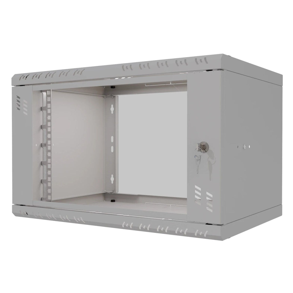 Stalflex Rack Cabinet 19" 6U, 350mm, Glass Door, Gray S-RC19-6U-350GG