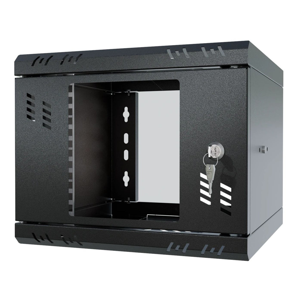 Stalflex Rack Cabinet 10" 4U, 300mm, Black, Glass Door S-RC10-4U-300GB