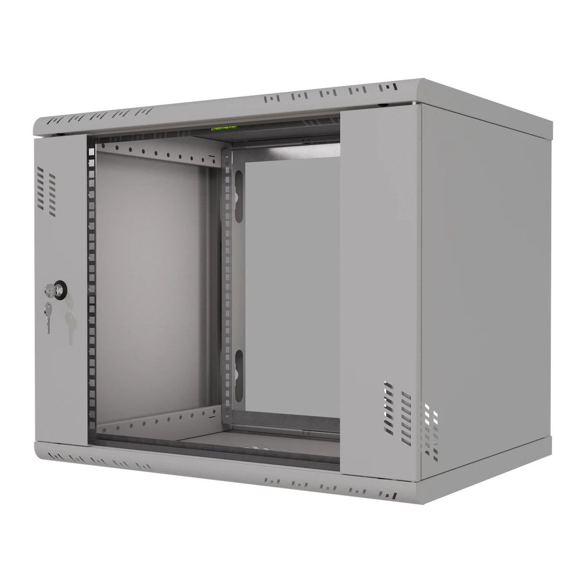 Stalflex Rack Cabinet Pro 19" 9U, 450mm, Glass Door, Gray P-RC19-9U-450GG