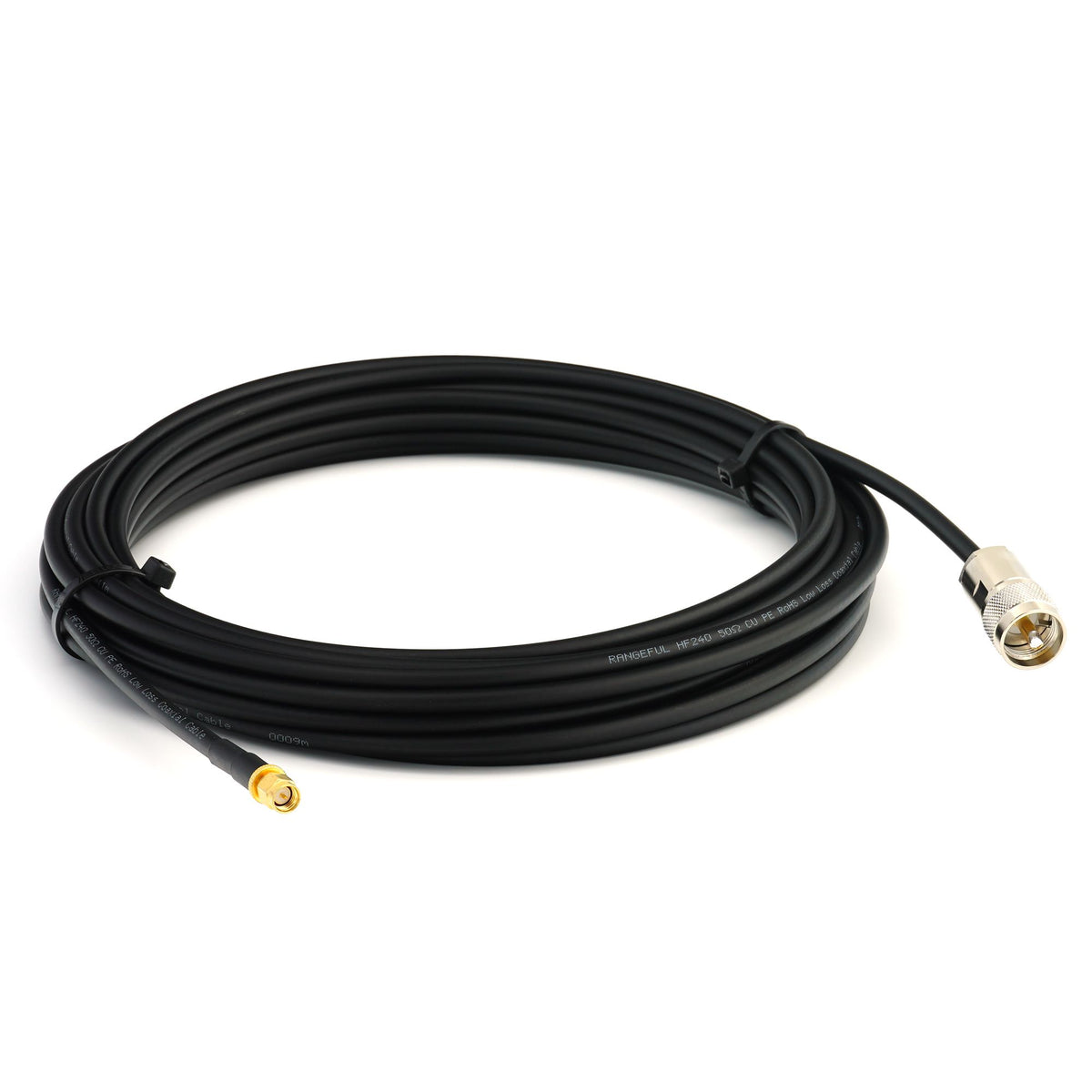 Rangeful SMA Male to PL259 12m UHF CB Radio Flexible Coaxial Cable — HF240 (LMR240 equivalent) HF240-SM-PL-12