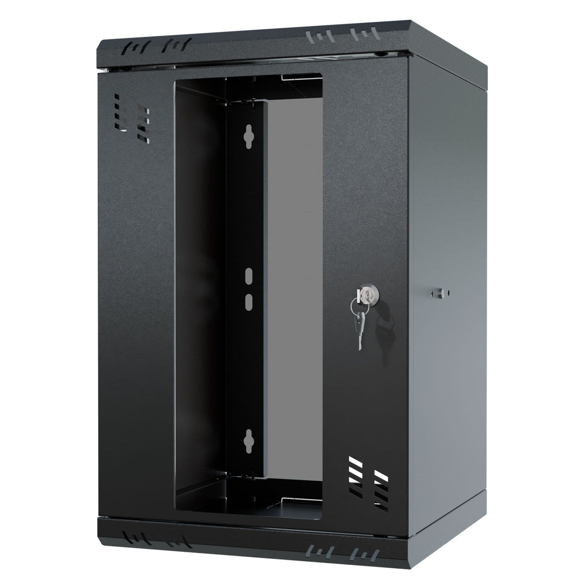 Stalflex Rack Cabinet 10" 9U, 300mm, Glass Door, Black S-RC10-9U-300GB