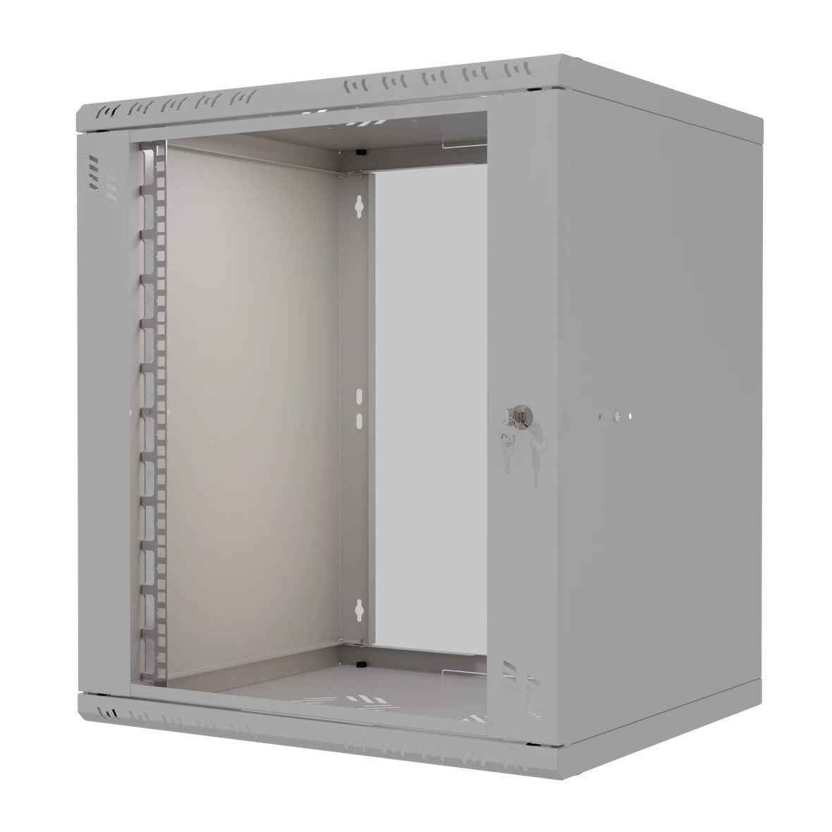 Stalflex Rack Cabinet 19" 12U, 600mm, Glass Door, Gray S-RC19-12U-600GG