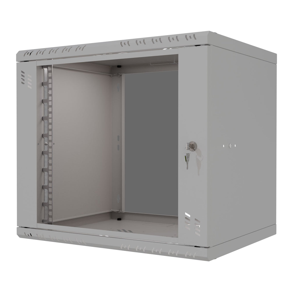 Stalflex Rack Cabinet 19" 9U, 600mm, Glass Door, Gray S-RC19-9U-600GG