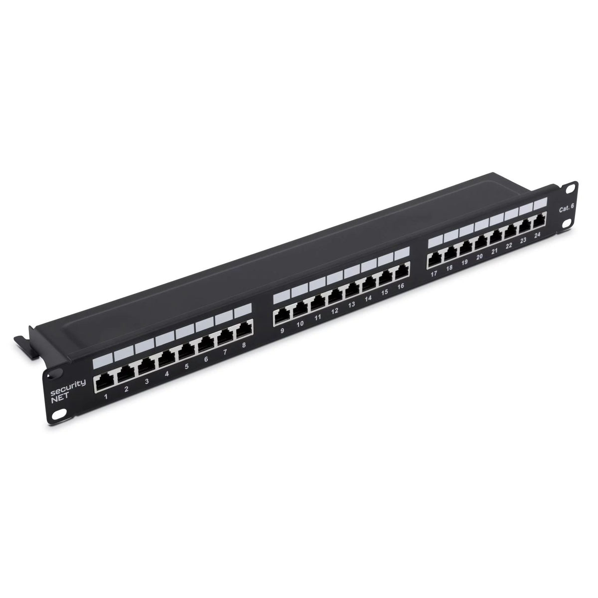 SecurityNET Patch Panel Cat6 UTP 24-Port RJ-45 19" 1U with Shelf CCAS-PA6-24UTP-O