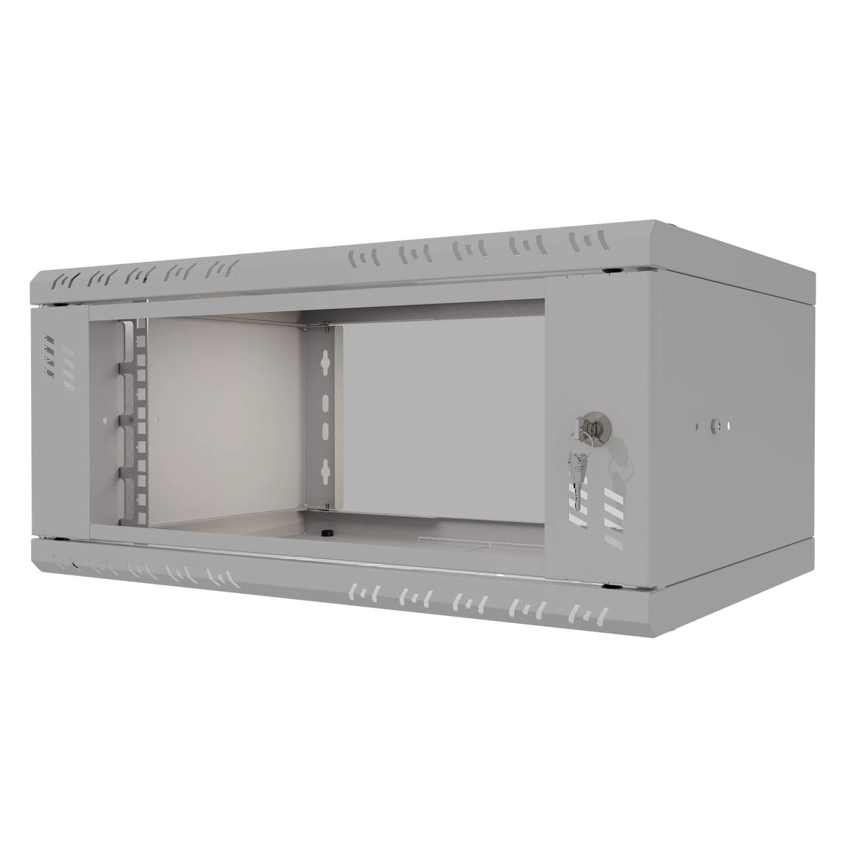 Stalflex Rack Cabinet 19" 4U, 350mm, Glass Door, Gray S-RC19-4U-350GG