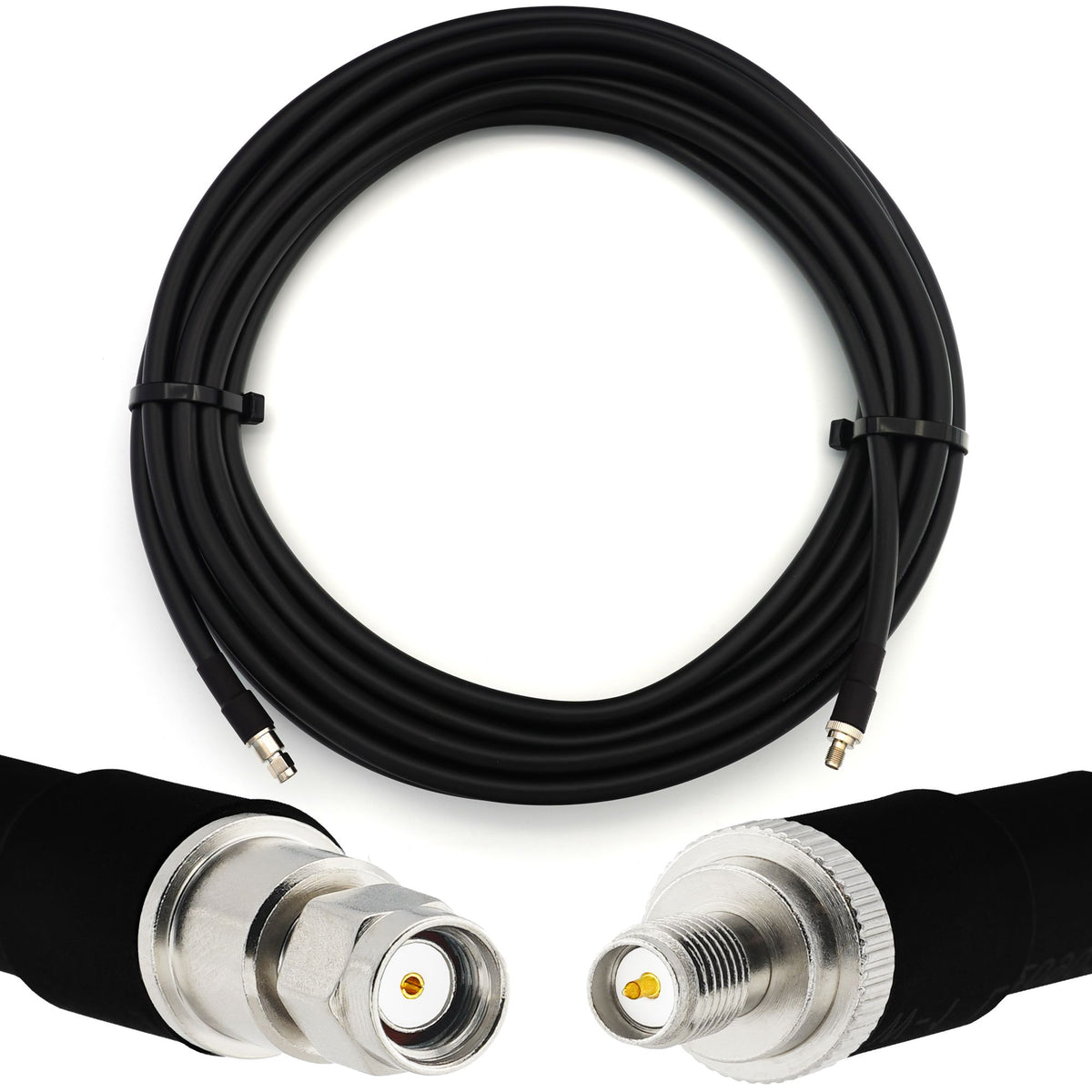 Rangeful RP-SMA Male to RP-SMA Female 3m Flexible Coaxial Cable — LMR400 UF UltraFlex equivalent HF400-RPSM-RPSF-3