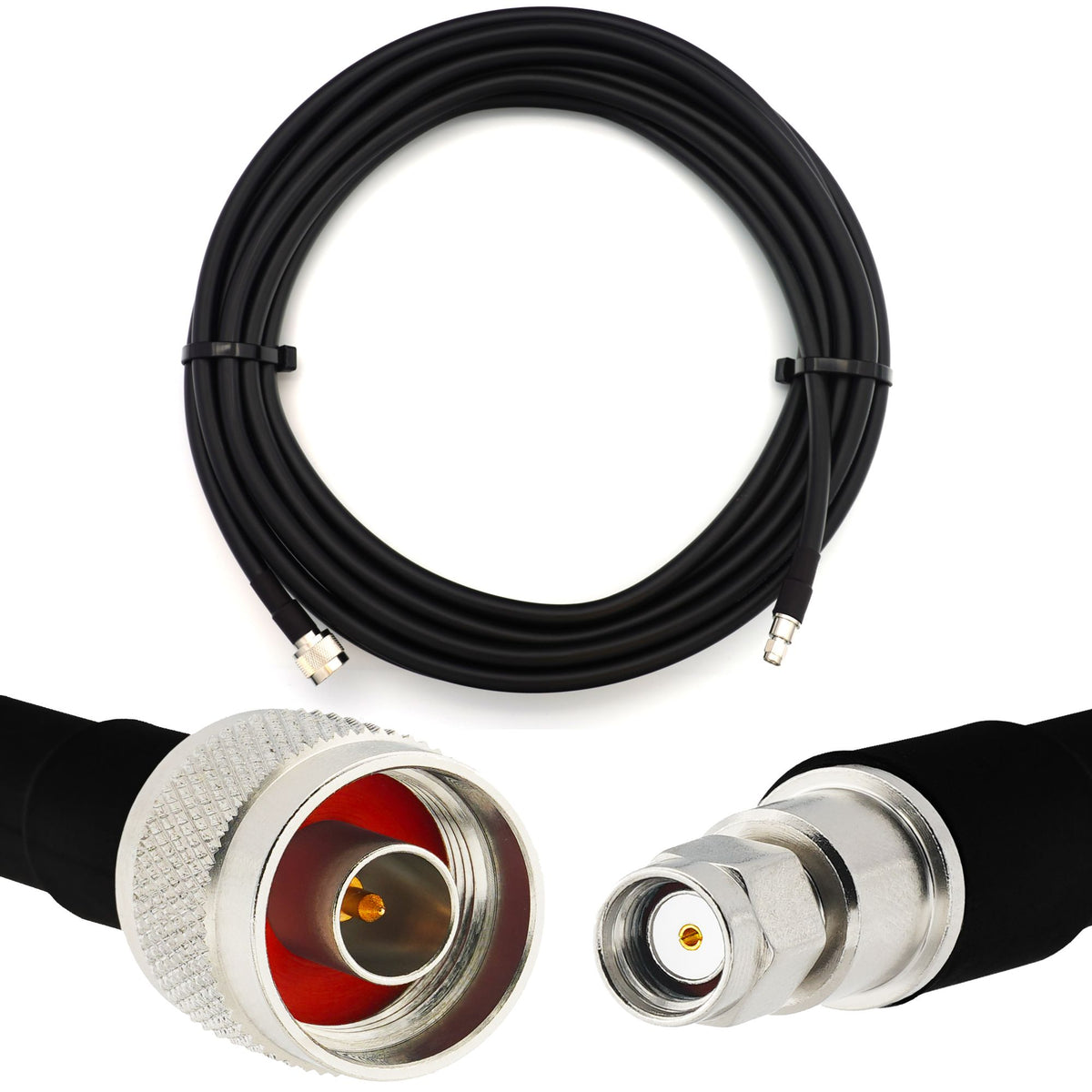 Rangeful RP-SMA Male to N Male 25m Flexible Coaxial Cable — LMR400 UF UltraFlex equivalent HF400-RPSM-NM-25