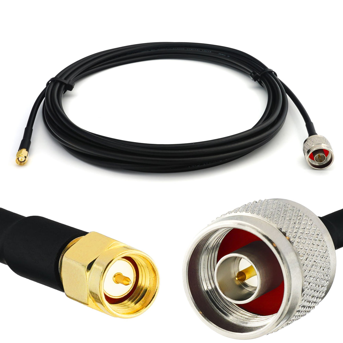 Rangeful N Male to SMA Male 10m RG58/U Coaxial Cable RG58-NM-SM-10