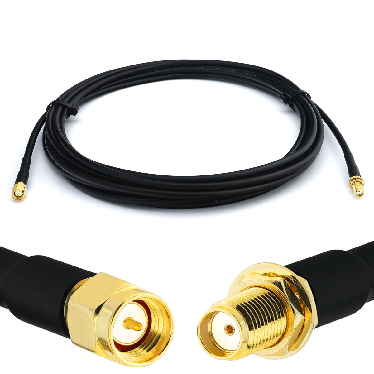 Rangeful SMA Male to SMA Female 15m RG58/U Coaxial Cable RG58-SM-SF-15