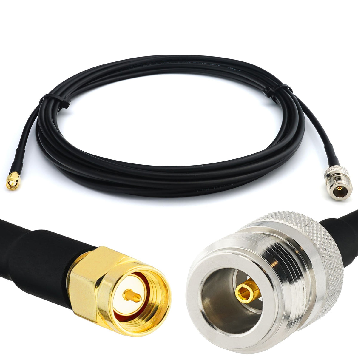 Rangeful SMA Male to N Female 30cm RG58/U Coaxial Cable RG58-SM-NF-0.3