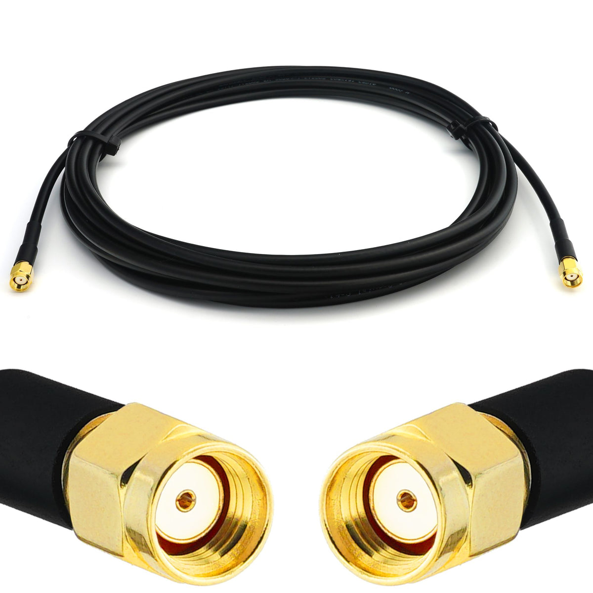 Rangeful RP-SMA Male to RP-SMA Male 30cm RG58/U Coaxial Cable RG58-RPSM-RPSM-0.3