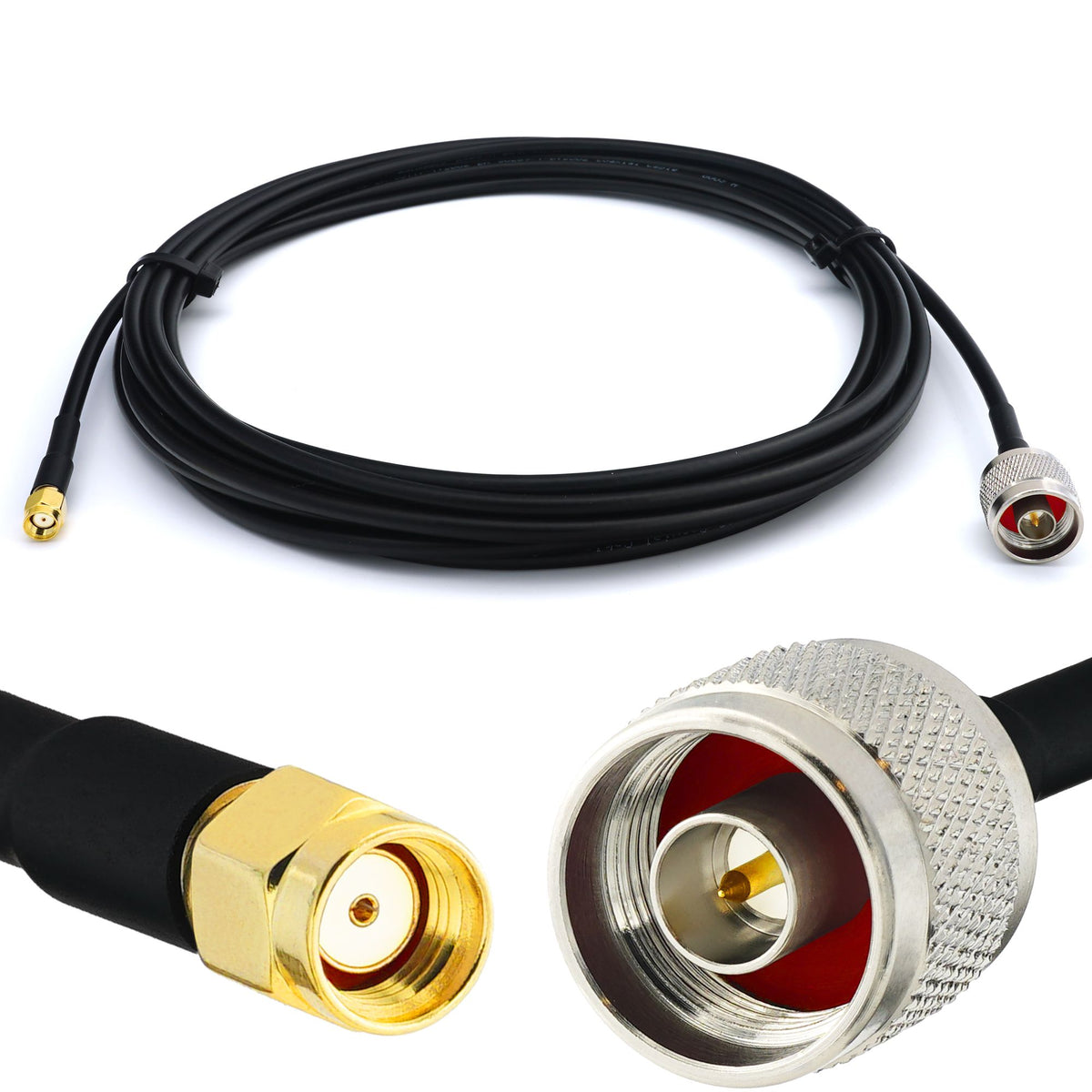 Rangeful RP-SMA Male to N Male 7m RG58/U Coaxial Cable RG58-RPSM-NM-7