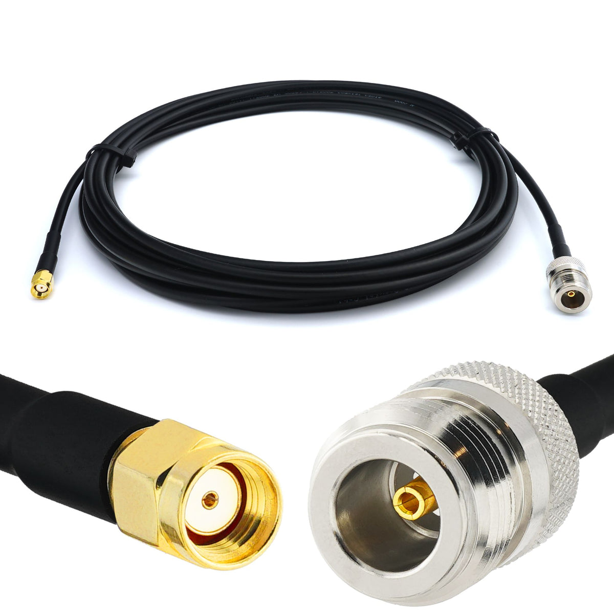 Rangeful RP-SMA Male to N Female 30cm RG58/U Coaxial Cable RG58-RPSM-NF-0.3