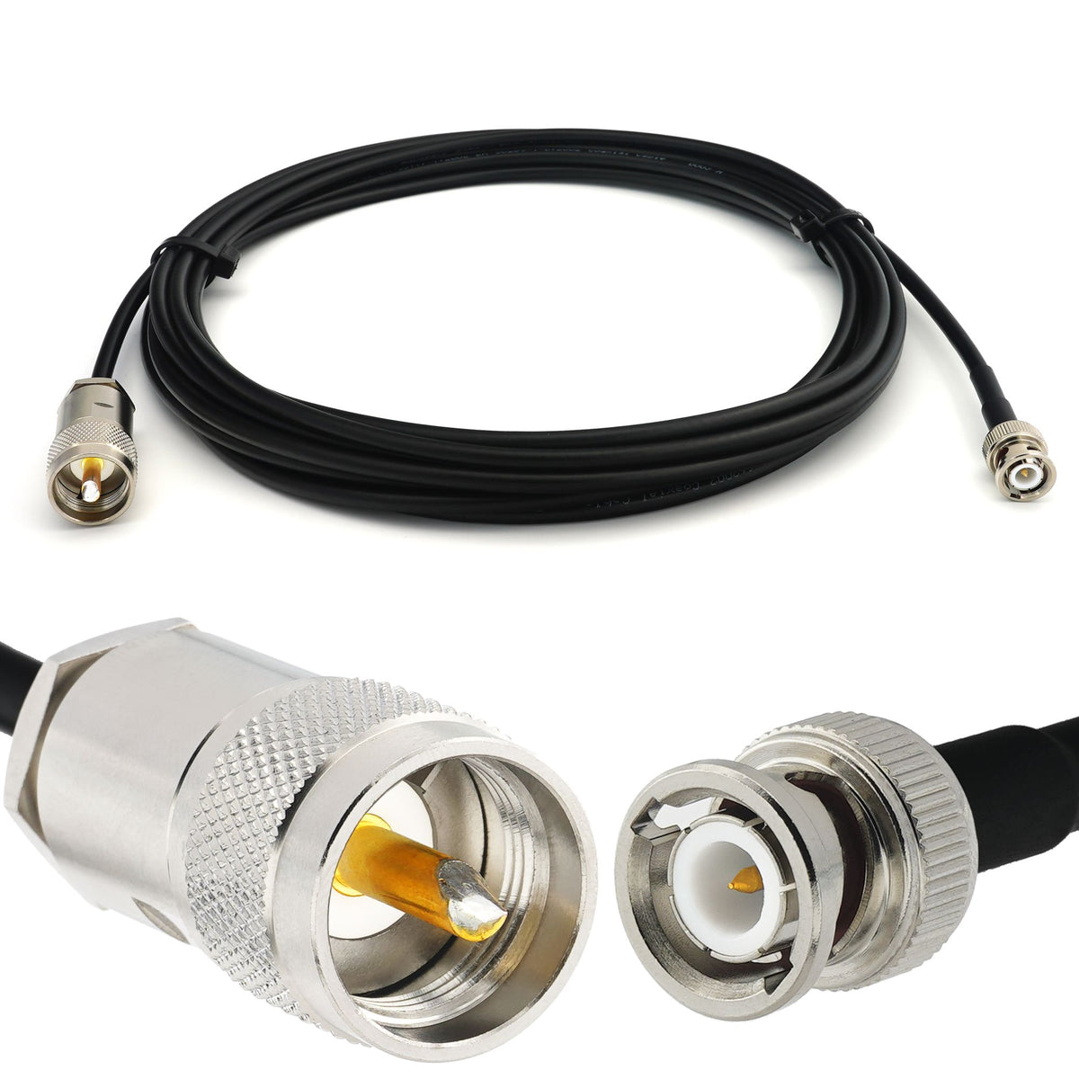 Rangeful BNC Male to PL259 15m UHF RG58/U Coaxial Cable RG58-BNCM-PL-15