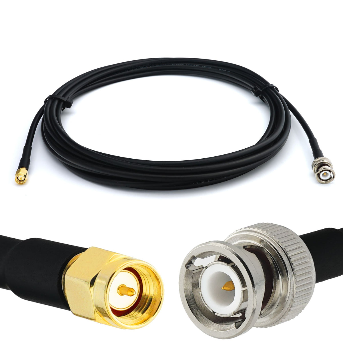Rangeful BNC Male to SMA Male 7m RG58/U Coaxial Cable RG58-BNCM-SM-7