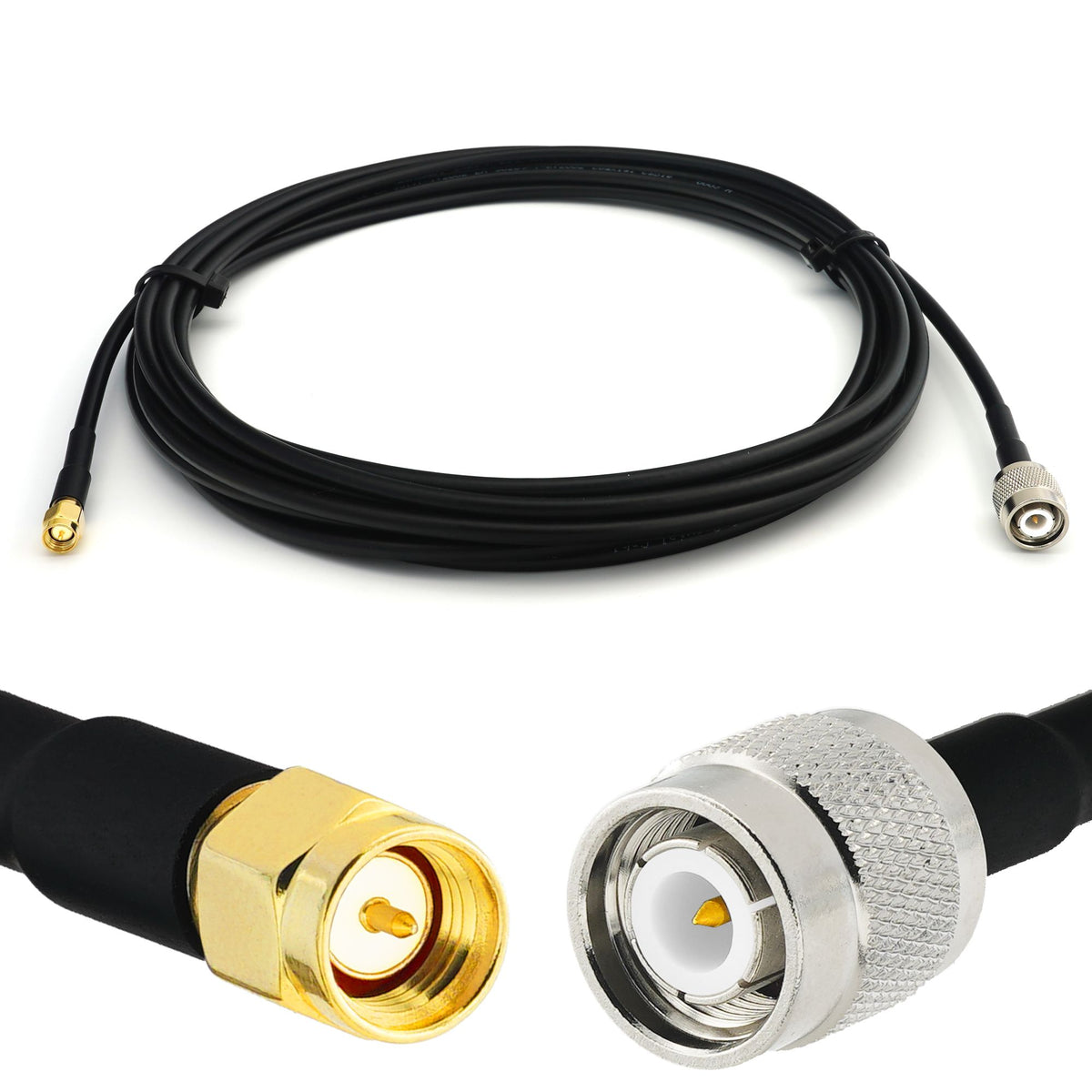 Rangeful TNC Male to SMA Male 30cm RG58/U Coaxial Cable RG58-TNCM-SM-0.3