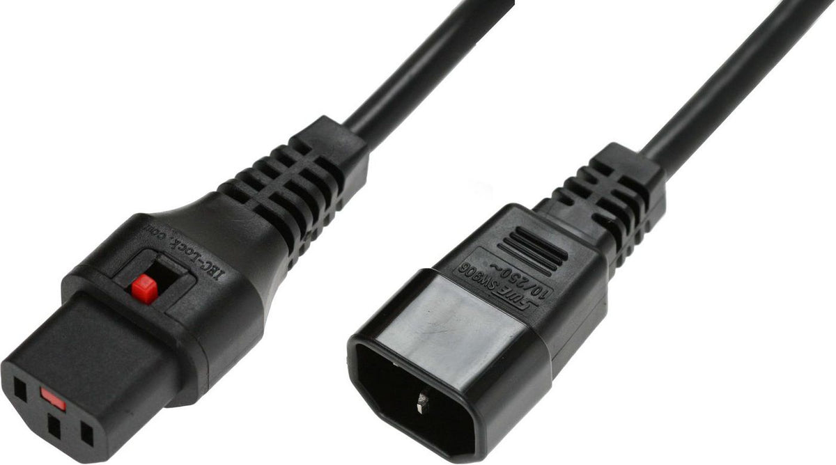 MicroConnect Powercord C13 IEC Lock - C14