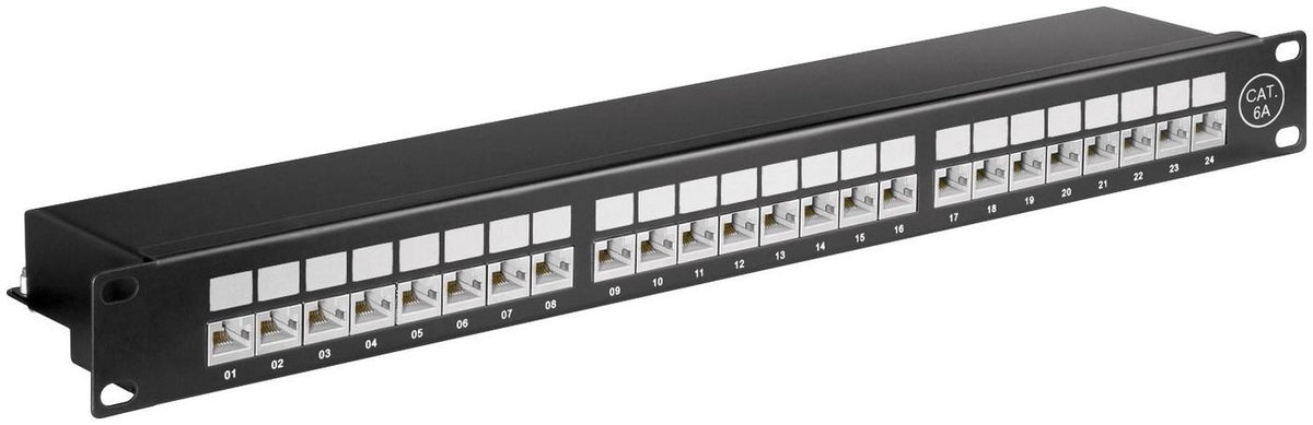 MicroConnect CAT6a 24 port 19" Patch Panel,