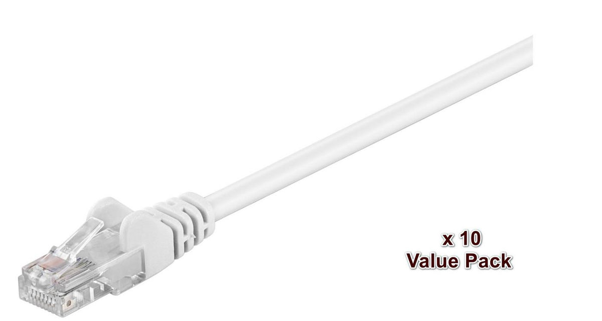 MicroConnect U/UTP CAT5e 3M White 10 Pack