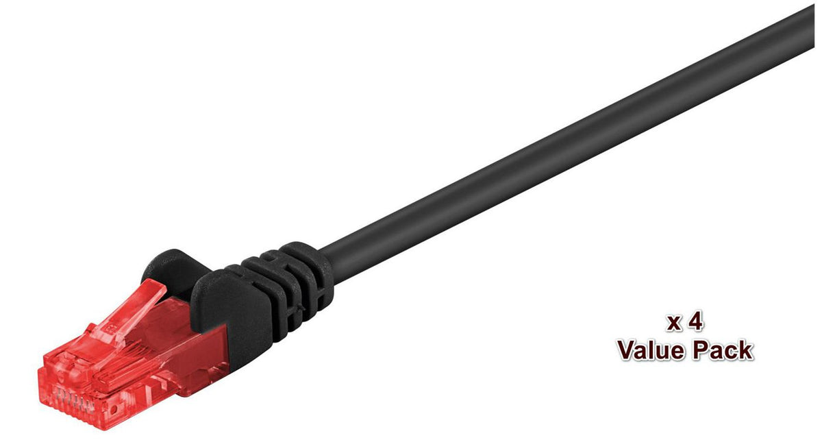 MicroConnect U/UTP CAT6 20M Black 4 PACK