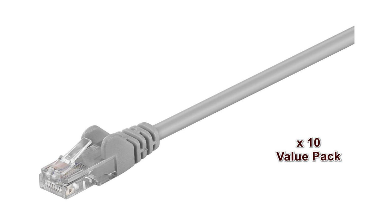 MicroConnect U/UTP CAT5e 10M Grey 10 Pack